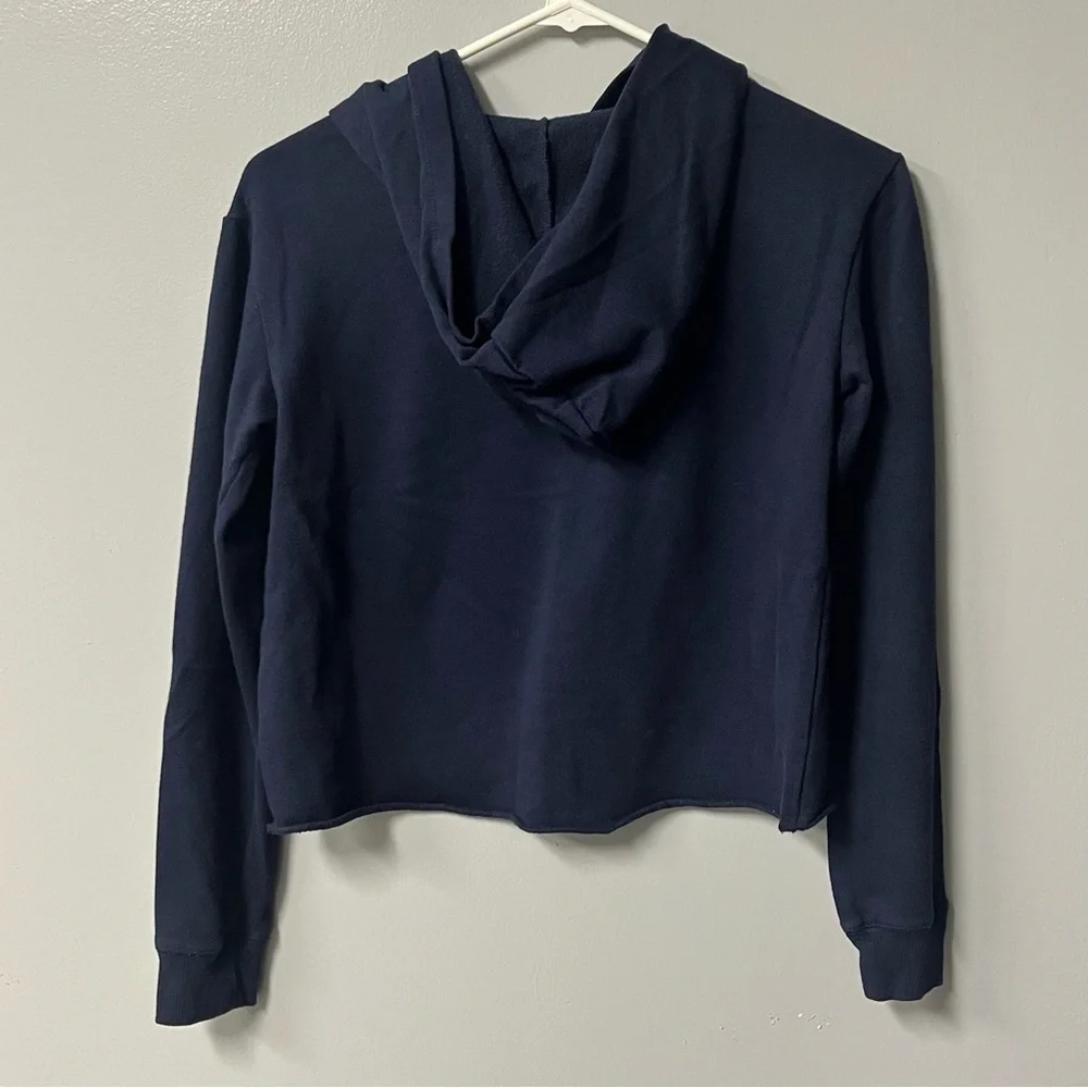 girls justice sport cropped‎ hoodie navy blue neon size 12